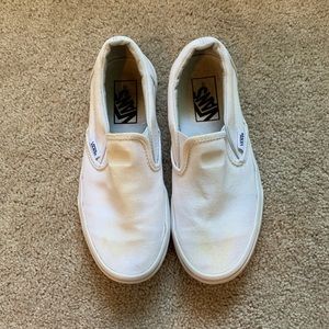 White Slip On Vans